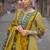women ethnic motifs printed regular mirror work cotton kurta with palazzos & with dupatta