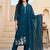 women floral embroidered regular thread work cotton kurta with trousers & with dupatta