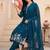 women floral embroidered regular thread work cotton kurta with trousers & with dupatta