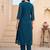 women floral embroidered regular thread work cotton kurta with trousers & with dupatta