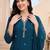 women floral embroidered regular thread work cotton kurta with trousers & with dupatta