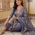 women ethnic motifs regular liva kurta with trousers & with dupatta