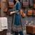 women ethnic motifs printed regular cotton kurta with trousers & with dupatta