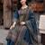 women ethnic motifs printed regular cotton kurta with trousers & with dupatta