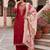 women ethnic motifs embroidered regular thread work kurta with palazzos & with dupatta