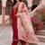 women ethnic motifs embroidered regular thread work kurta with palazzos & with dupatta