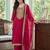 women ethnic motifs embroidered regular kurta with trousers & with dupatta