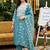 women ethnic motifs embroidered regular thread work kurta with trousers & with dupatta