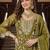 women ethnic motifs embroidered regular thread work kurta with palazzos & with dupatta