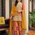 women ethnic motifs embroidered regular kurta with sharara & with dupatta