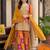 women ethnic motifs embroidered regular kurta with sharara & with dupatta