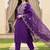 women ethnic motifs embroidered regular thread work kurta with trousers & with dupatta