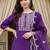 women ethnic motifs embroidered regular thread work kurta with trousers & with dupatta
