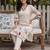 women ethnic motifs printed regular kurta with trousers