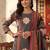 women ethnic motifs printed regular cotton kurta with trousers & with dupatta