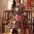 women ethnic motifs printed regular cotton kurta with trousers & with dupatta