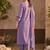 women ethnic motifs embroidered regular thread work cotton kurta with trousers & with dupatta