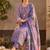 women ethnic motifs embroidered regular thread work cotton kurta with trousers & with dupatta