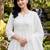 women ethnic motifs embroidered regular thread work cotton kurta with trousers & with dupatta
