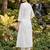 women ethnic motifs embroidered regular thread work cotton kurta with trousers & with dupatta
