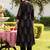 women ethnic motifs printed regular cotton kurta with trousers