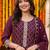 women ethnic motifs embroidered regular thread work kurta with trousers & with dupatta