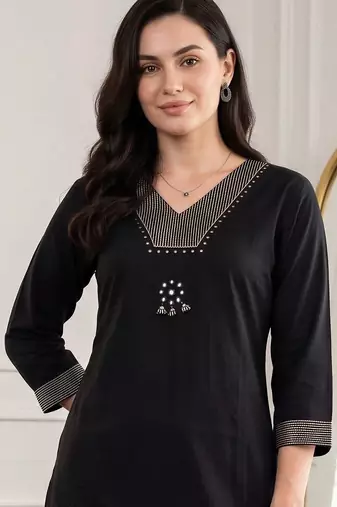 women ethnic motifs regular gotta patti kurta with trousers