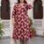 women floral printed regular cotton kurta with trousers