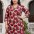 women floral printed regular cotton kurta with trousers