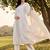 women ethnic motifs embroidered empire thread work cotton kurta with trousers & with dupatta