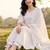 women ethnic motifs embroidered empire thread work cotton kurta with trousers & with dupatta