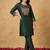 women ethnic motifs embroidered regular thread work liva kurta with trousers