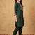 women ethnic motifs embroidered regular thread work liva kurta with trousers