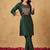 women ethnic motifs embroidered regular thread work liva kurta with trousers