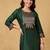 women ethnic motifs embroidered regular thread work liva kurta with trousers