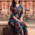 women ethnic motifs printed regular cotton kurta with trousers