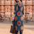 women ethnic motifs printed regular cotton kurta with trousers