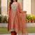 women ethnic motifs embroidered regular thread work kurta with trousers & with dupatta