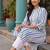women printed regular cotton kurta with trousers