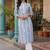 women printed regular cotton kurta with trousers