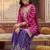 women ethnic motifs embroidered regular kurta with sharara & with dupatta