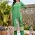 women animal printed pleated cotton kurta with trousers