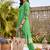 women animal printed pleated cotton kurta with trousers