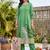 women animal printed pleated cotton kurta with trousers