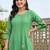 women animal printed pleated cotton kurta with trousers