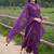 women ethnic motifs embroidered regular thread work cotton kurta with trousers & with dupatta