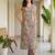 women printed regular cotton kurta with trousers
