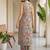 women printed regular cotton kurta with trousers