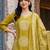 women ethnic motifs printed regular cotton kurta with trousers & with dupatta