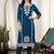 women ethnic motifs embroidered regular thread work kurta with trousers